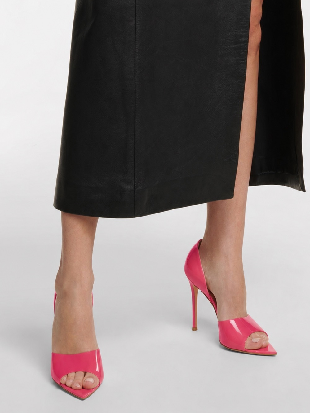 GIANVITO ROSSI Bree 105mm Pexi Peep-Toe d'Orsay Heels 37.5
